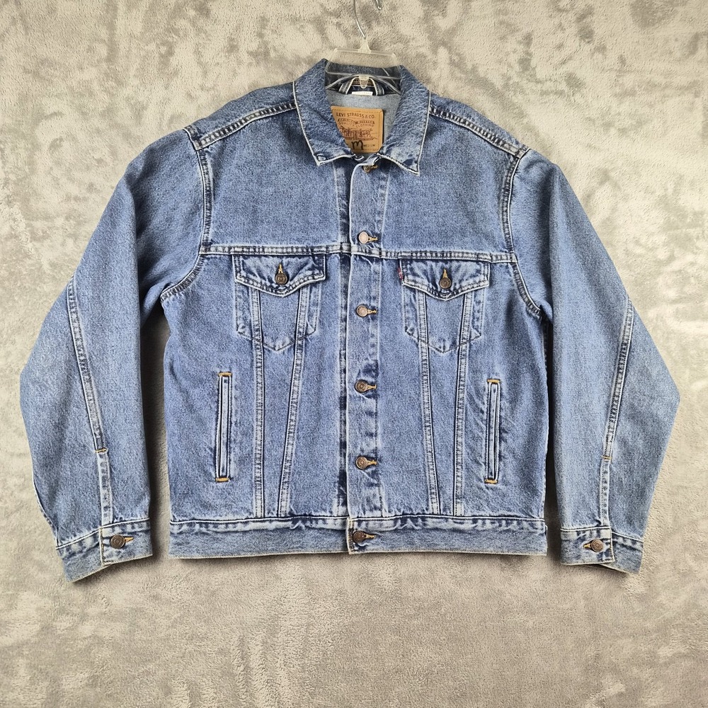 Vintage Levis Denim Trucker Jacket 80s Medium Blue Jeans 70507 1989 Americana